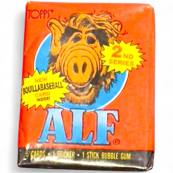 1987 Topps ALF 2nd Series Sealed Wax Pack 5 Cards Sticker‎ Gum Vintage TV Show - Picture 6 of 7